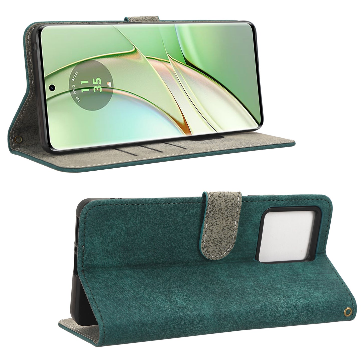 RFID Blocking Wallet Cover for Motorola Edge 40 5G , PU Leather Stand Phone Protective Case with Strap