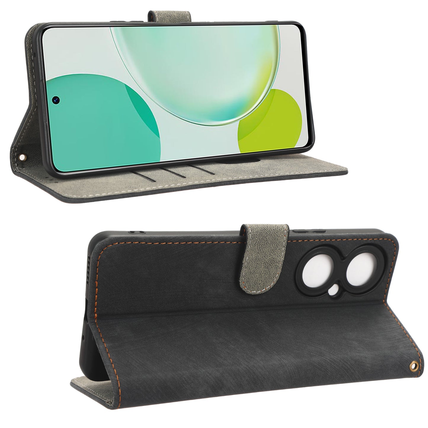 For Huawei Nova 11i / Maimang 20 / Enjoy 60 Pro PU Leather RFID Blocking Wallet Cover Stand Phone Case with Strap