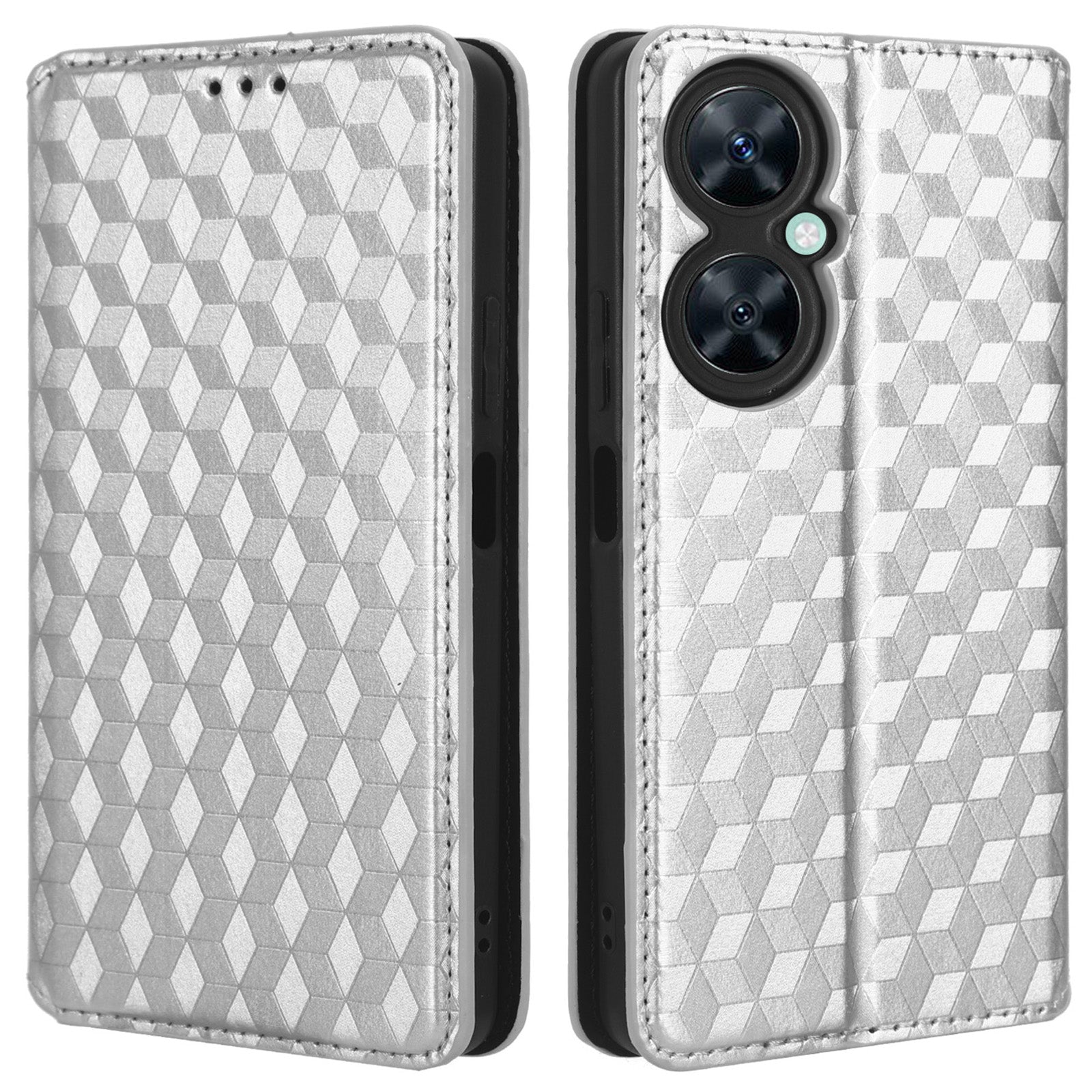 For Huawei Nova 11i / Maimang 20 / Enjoy 60 Pro Stand Wallet PU Leather Rhombus Imprinted Anti-drop Phone Cover
