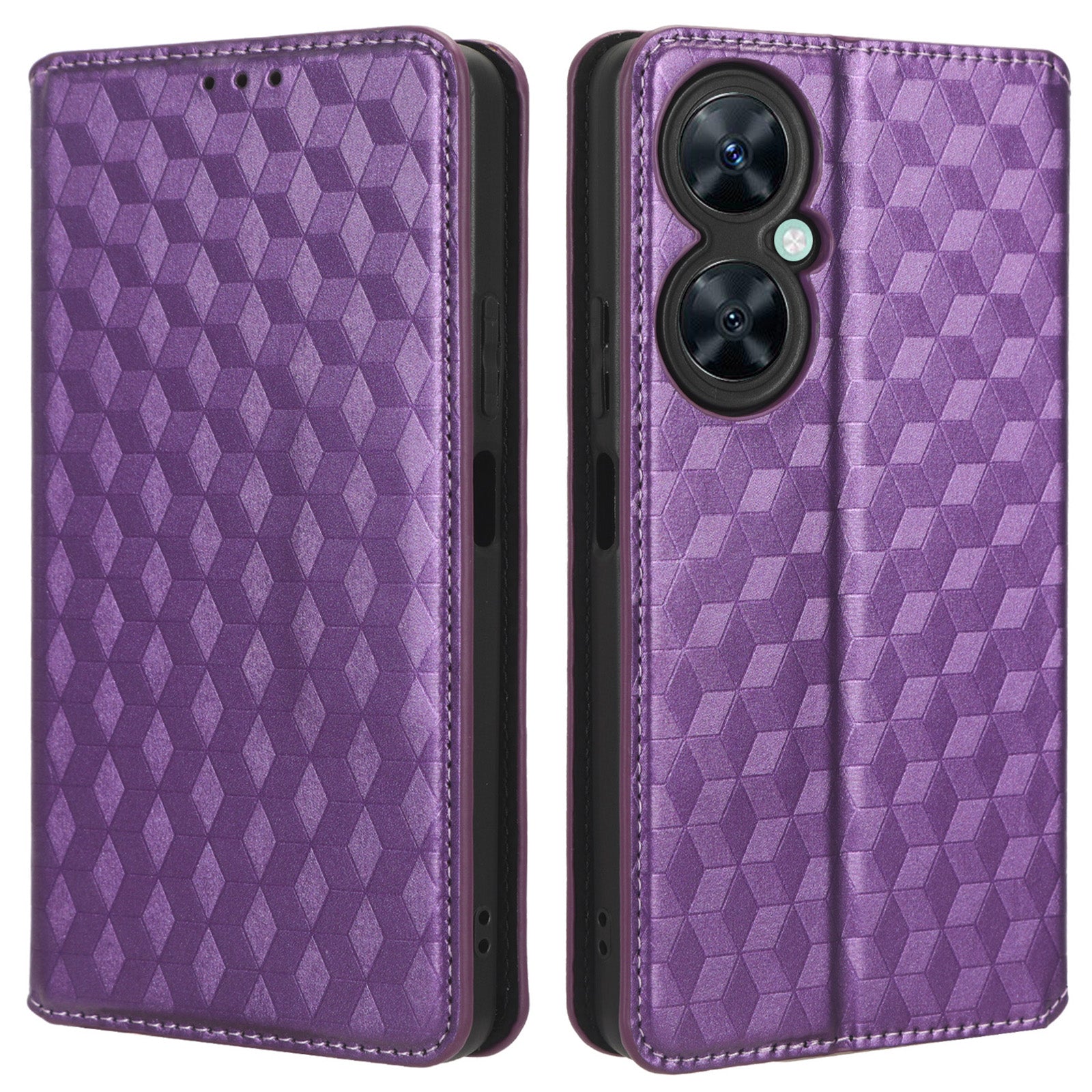 For Huawei Nova 11i / Maimang 20 / Enjoy 60 Pro Stand Wallet PU Leather Rhombus Imprinted Anti-drop Phone Cover