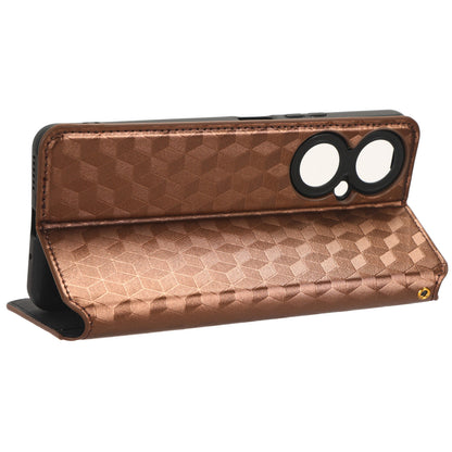 For Huawei Nova 11i / Maimang 20 / Enjoy 60 Pro Stand Wallet PU Leather Rhombus Imprinted Anti-drop Phone Cover