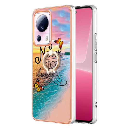 YB IMD Series-6 For Xiaomi 13 Lite / Civi 2 5G Kickstand TPU Case IMD IML Electroplating Phone Cover