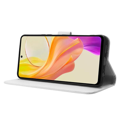 For vivo Y36 4G / Y36 5G / Y78 5G (China) Mobile Phone Case Stand Wallet PU Leather Shell Diamond Texture Phone Cover