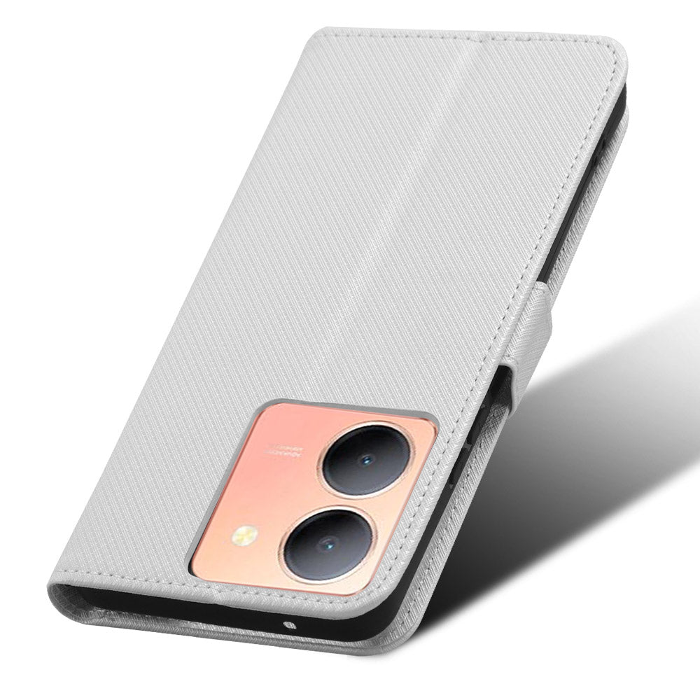 For vivo Y36 4G / Y36 5G / Y78 5G (China) Mobile Phone Case Stand Wallet PU Leather Shell Diamond Texture Phone Cover