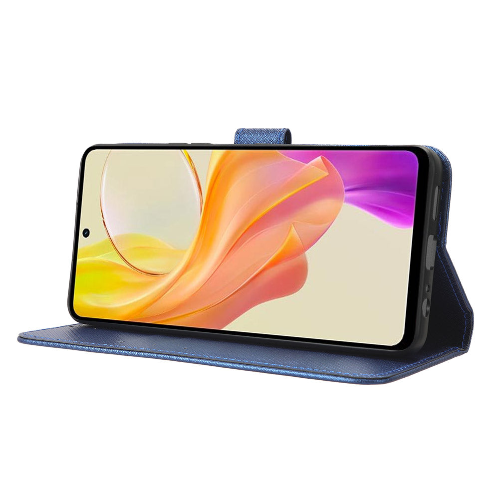 For vivo Y36 4G / Y36 5G / Y78 5G (China) Mobile Phone Case Stand Wallet PU Leather Shell Diamond Texture Phone Cover