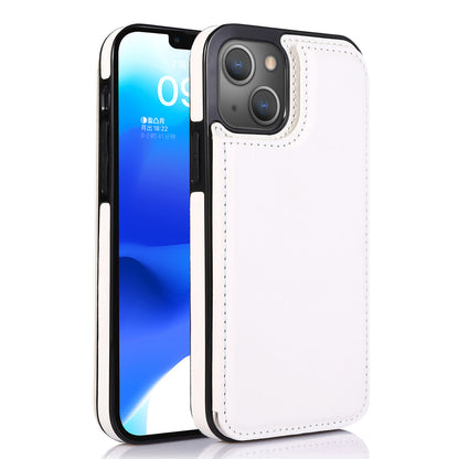 For iPhone 14 Plus PU Leather Coated TPU Phone Case Crazy Horse Texture Card Holder Kickstand Cover
