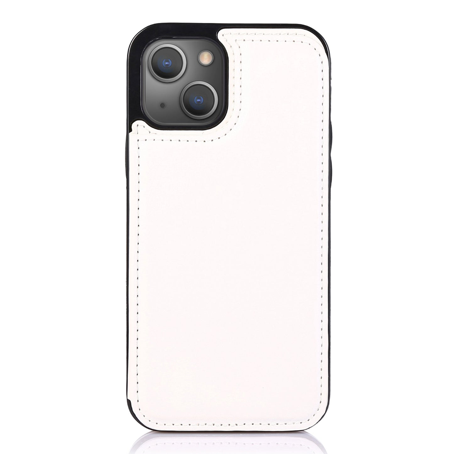 For iPhone 14 Plus PU Leather Coated TPU Phone Case Crazy Horse Texture Card Holder Kickstand Cover