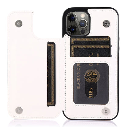 For iPhone 14 Pro Max Card Holder Kickstand Phone Cover Crazy Horse Texture Leather Coated TPU Mobile Case