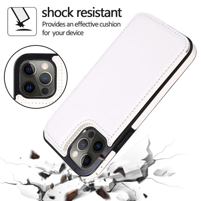 For iPhone 14 Pro Max Card Holder Kickstand Phone Cover Crazy Horse Texture Leather Coated TPU Mobile Case