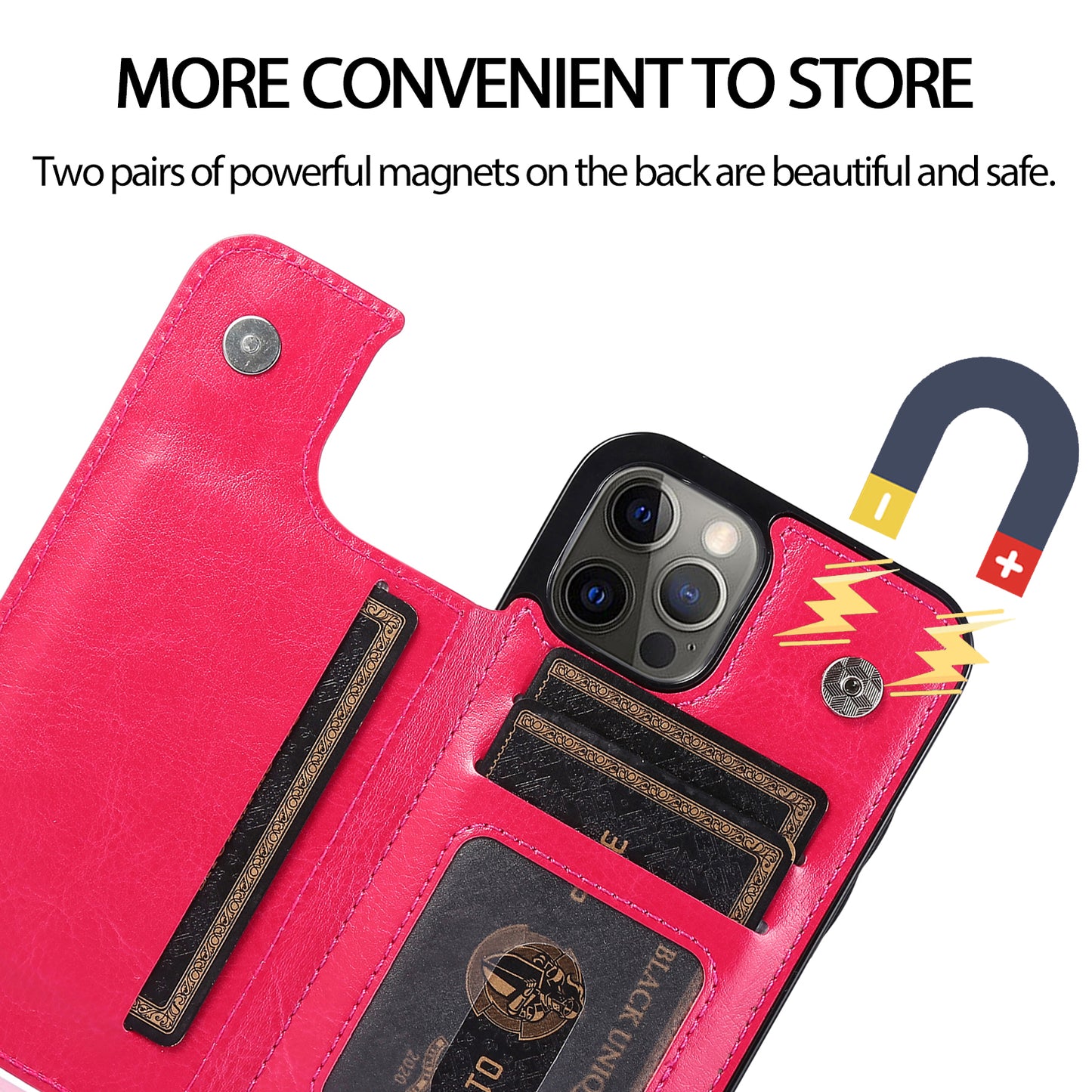 For iPhone 14 Pro Max Card Holder Kickstand Phone Cover Crazy Horse Texture Leather Coated TPU Mobile Case