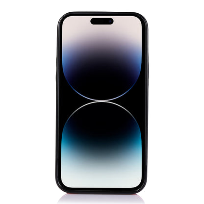 For iPhone 14 Pro Max Card Holder Kickstand Phone Cover Crazy Horse Texture Leather Coated TPU Mobile Case