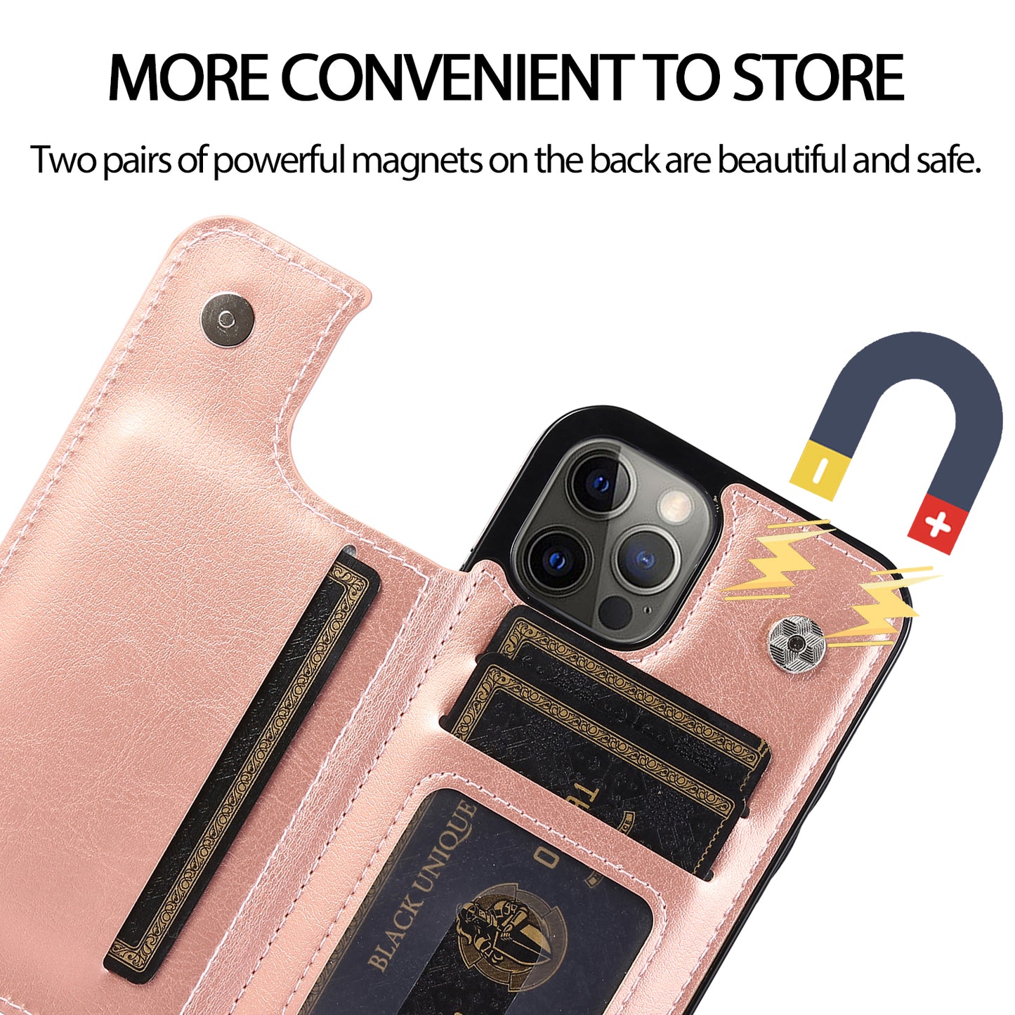 For iPhone 14 Pro Max Card Holder Kickstand Phone Cover Crazy Horse Texture Leather Coated TPU Mobile Case