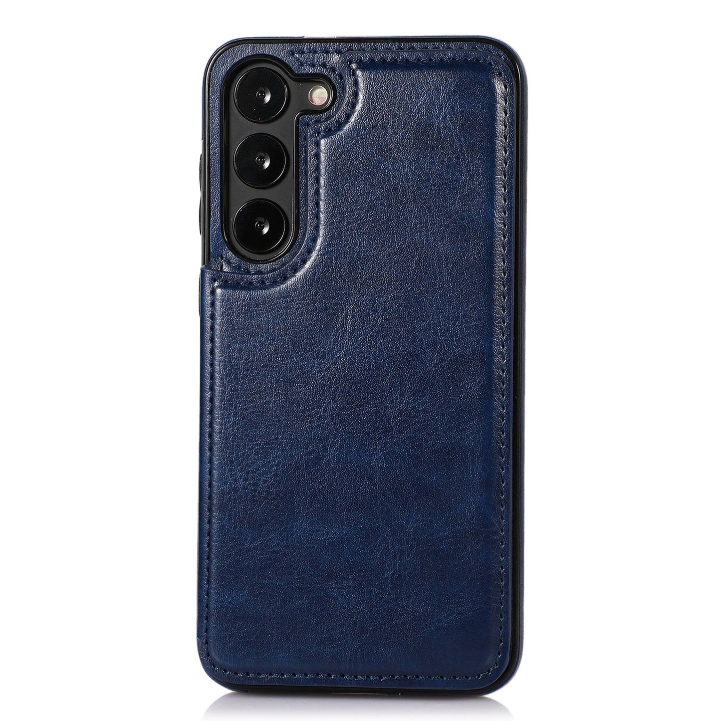 For Samsung Galaxy S23 PU Leather Coated TPU Phone Case Dual Buttons Card Holder Kickstand Cover