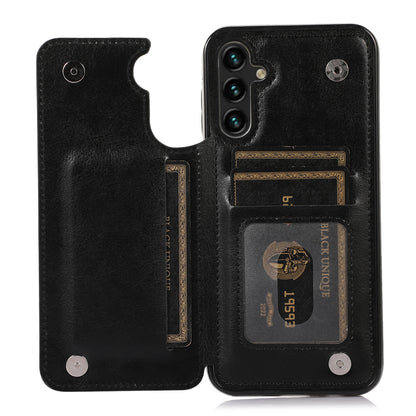 For Samsung Galaxy A54 5G Card Holder Phone Cover PU Leather Coated TPU Kickstand Case