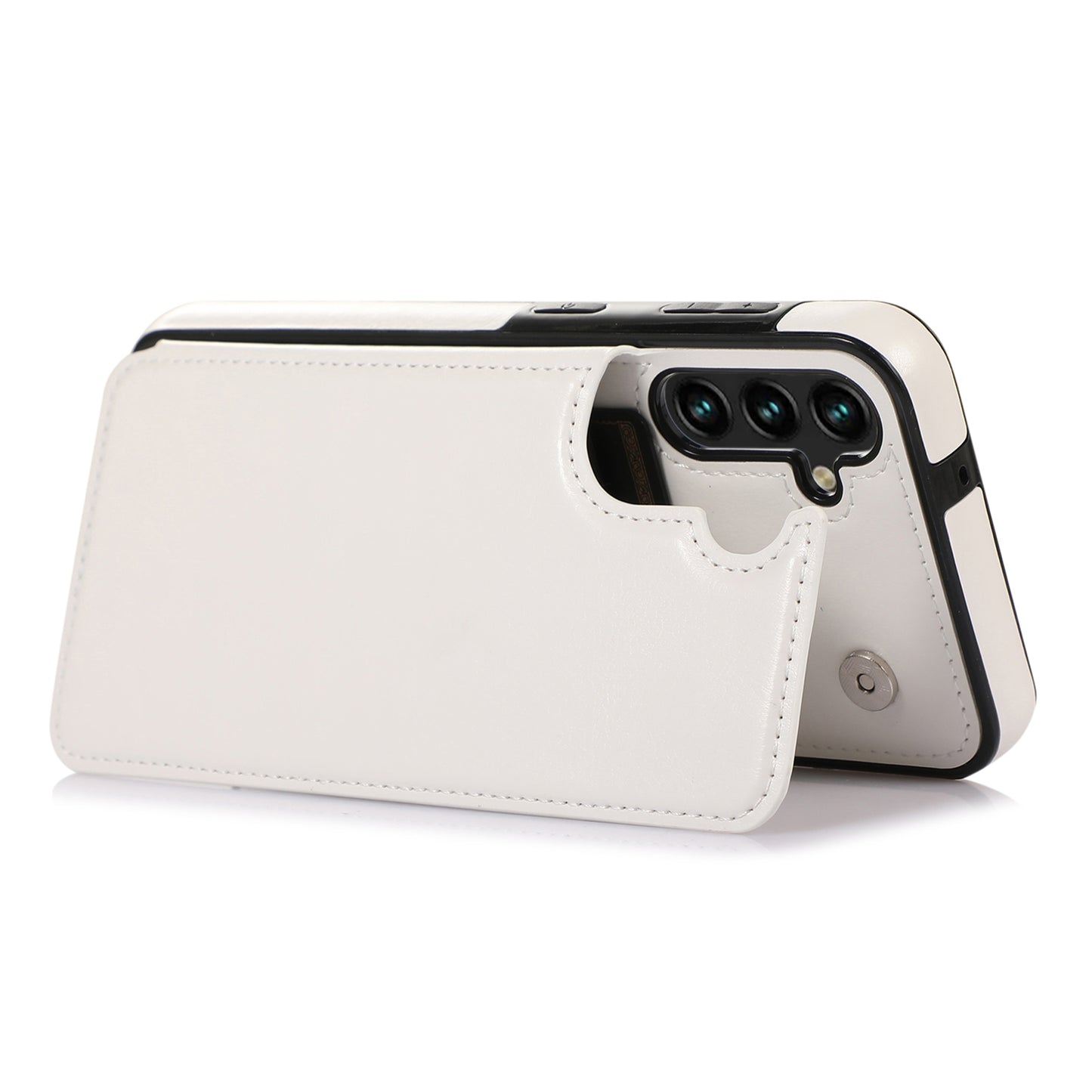 For Samsung Galaxy A54 5G Card Holder Phone Cover PU Leather Coated TPU Kickstand Case