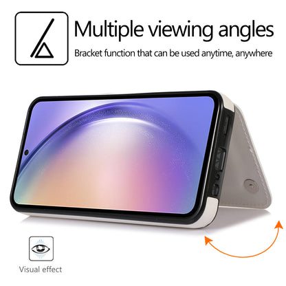 For Samsung Galaxy A54 5G Card Holder Phone Cover PU Leather Coated TPU Kickstand Case