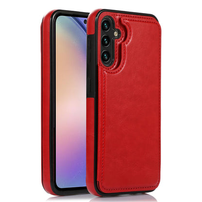 For Samsung Galaxy A54 5G Card Holder Phone Cover PU Leather Coated TPU Kickstand Case