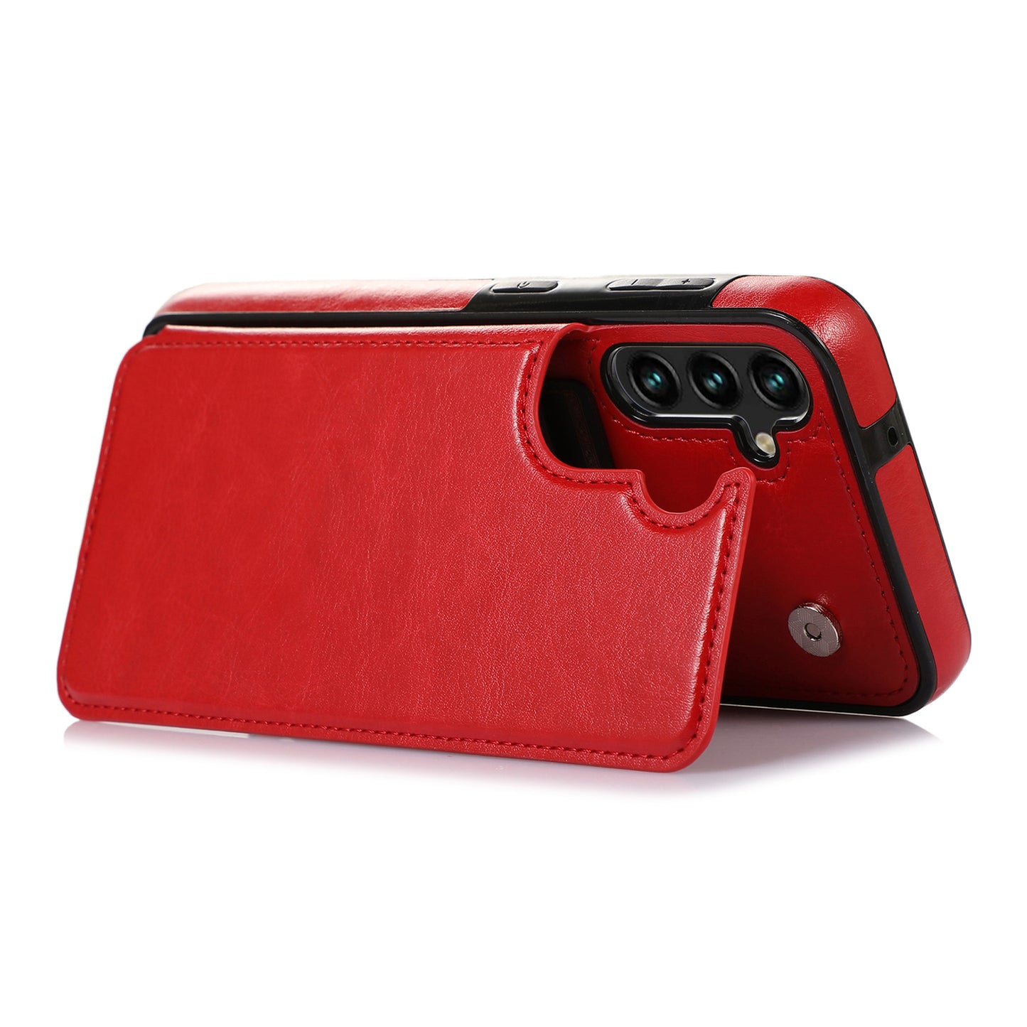 For Samsung Galaxy A54 5G Card Holder Phone Cover PU Leather Coated TPU Kickstand Case