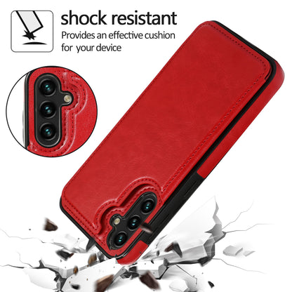 For Samsung Galaxy A54 5G Card Holder Phone Cover PU Leather Coated TPU Kickstand Case