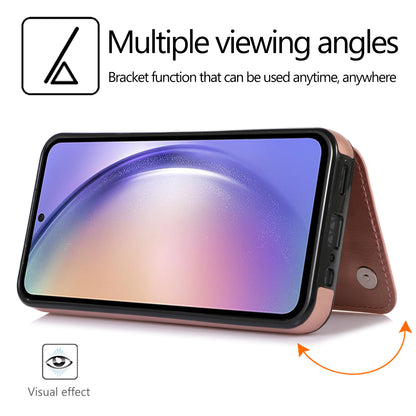 For Samsung Galaxy A54 5G Card Holder Phone Cover PU Leather Coated TPU Kickstand Case