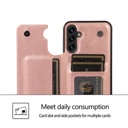 For Samsung Galaxy A54 5G Card Holder Phone Cover PU Leather Coated TPU Kickstand Case