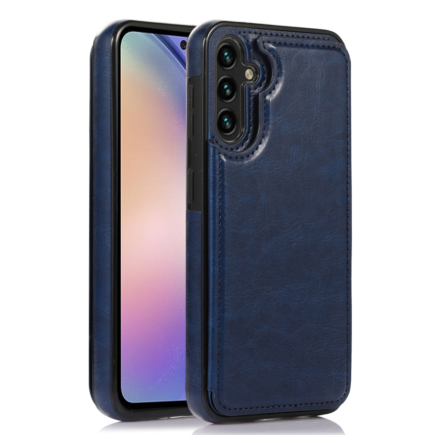 For Samsung Galaxy A54 5G Card Holder Phone Cover PU Leather Coated TPU Kickstand Case