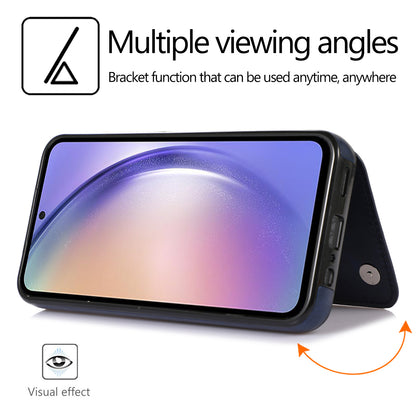 For Samsung Galaxy A54 5G Card Holder Phone Cover PU Leather Coated TPU Kickstand Case