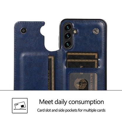 For Samsung Galaxy A54 5G Card Holder Phone Cover PU Leather Coated TPU Kickstand Case