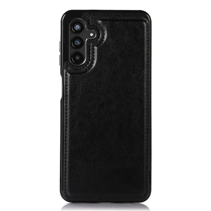 For Samsung Galaxy A13 5G Dual Magnetic Buttons Card Slots Kickstand Cover Leather Coated TPU Phone Case