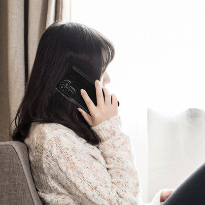 For Samsung Galaxy A13 5G Dual Magnetic Buttons Card Slots Kickstand Cover Leather Coated TPU Phone Case