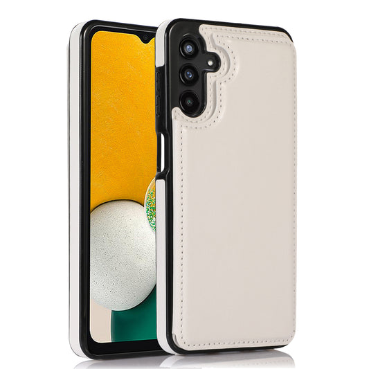 For Samsung Galaxy A13 5G Dual Magnetic Buttons Card Slots Kickstand Cover Leather Coated TPU Phone Case