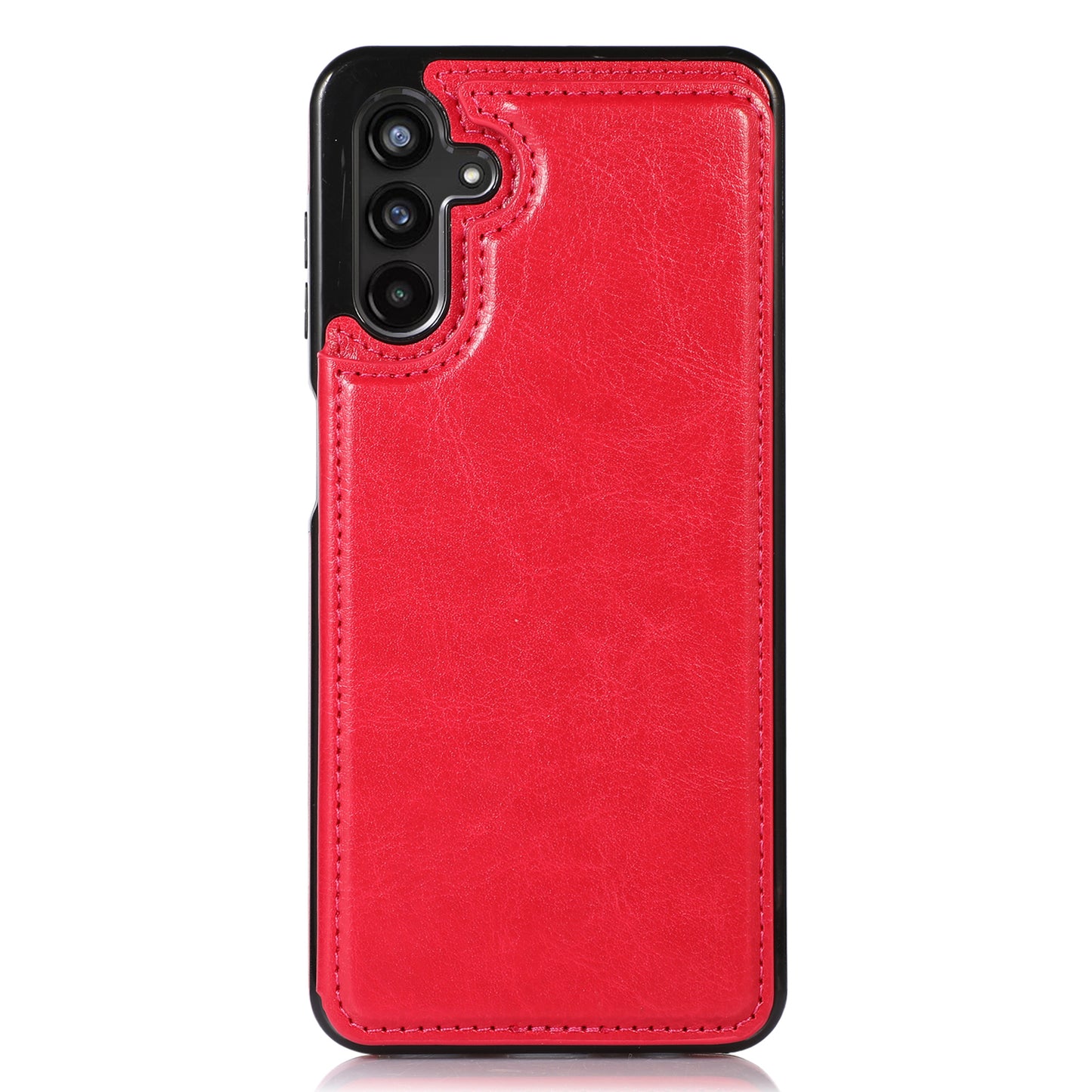 For Samsung Galaxy A13 5G Dual Magnetic Buttons Card Slots Kickstand Cover Leather Coated TPU Phone Case