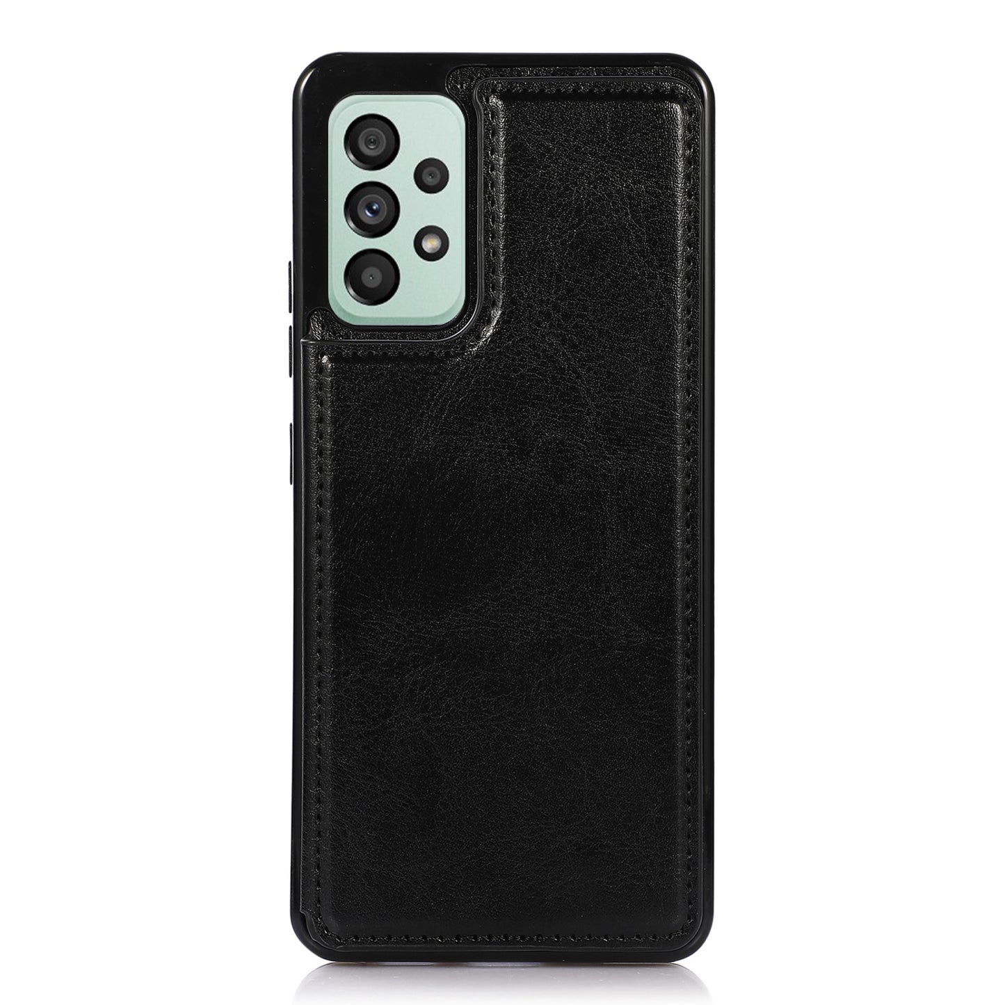 For Samsung Galaxy A53 5G Dual Buttons Card Slots Kickstand Back Cover PU Leather Coated TPU Phone Case