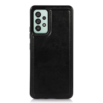 For Samsung Galaxy A53 5G Dual Buttons Card Slots Kickstand Back Cover PU Leather Coated TPU Phone Case