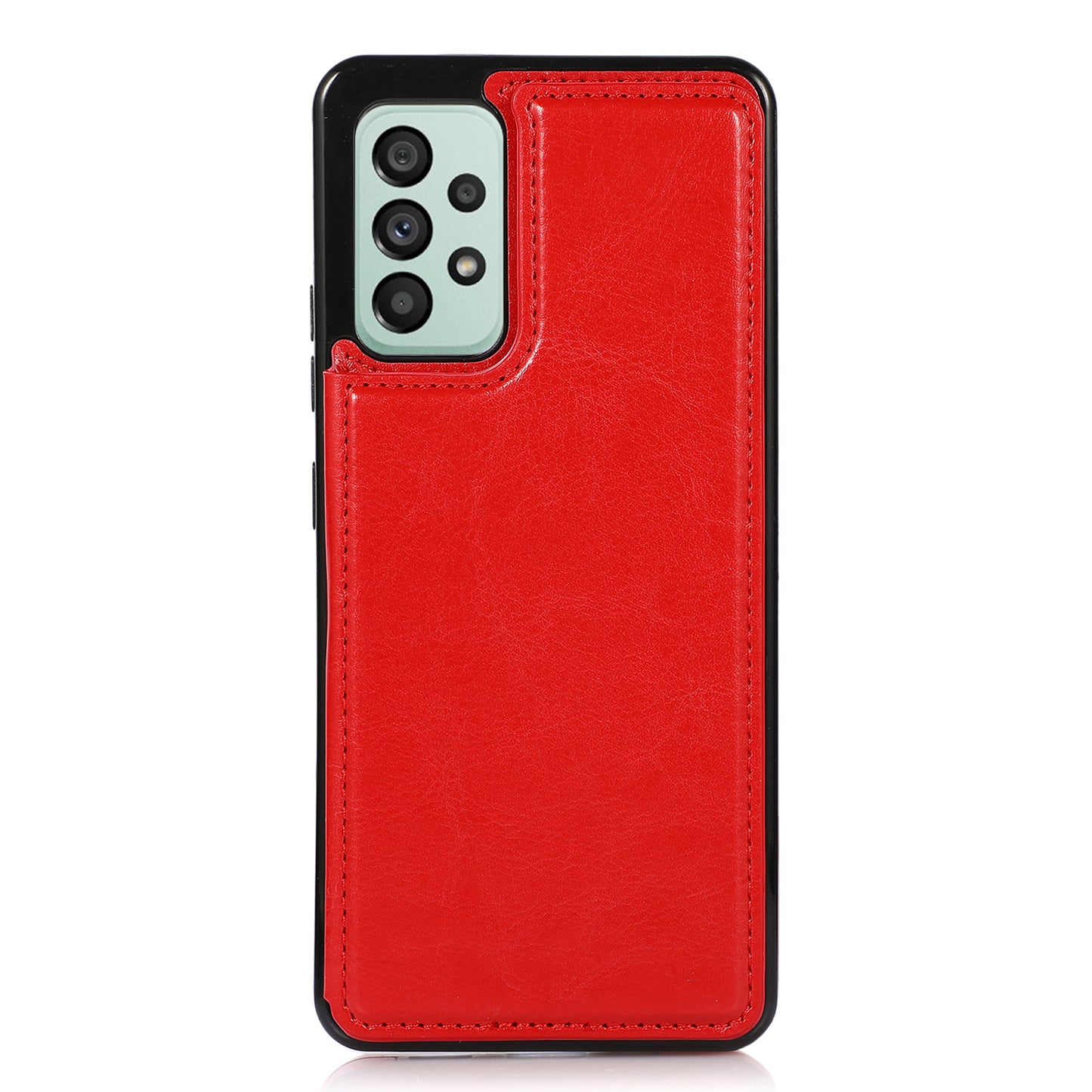 For Samsung Galaxy A53 5G Dual Buttons Card Slots Kickstand Back Cover PU Leather Coated TPU Phone Case