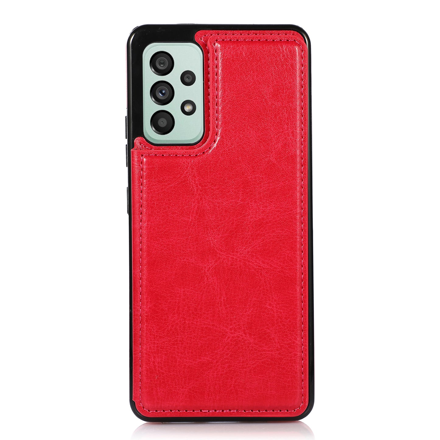 For Samsung Galaxy A53 5G Dual Buttons Card Slots Kickstand Back Cover PU Leather Coated TPU Phone Case