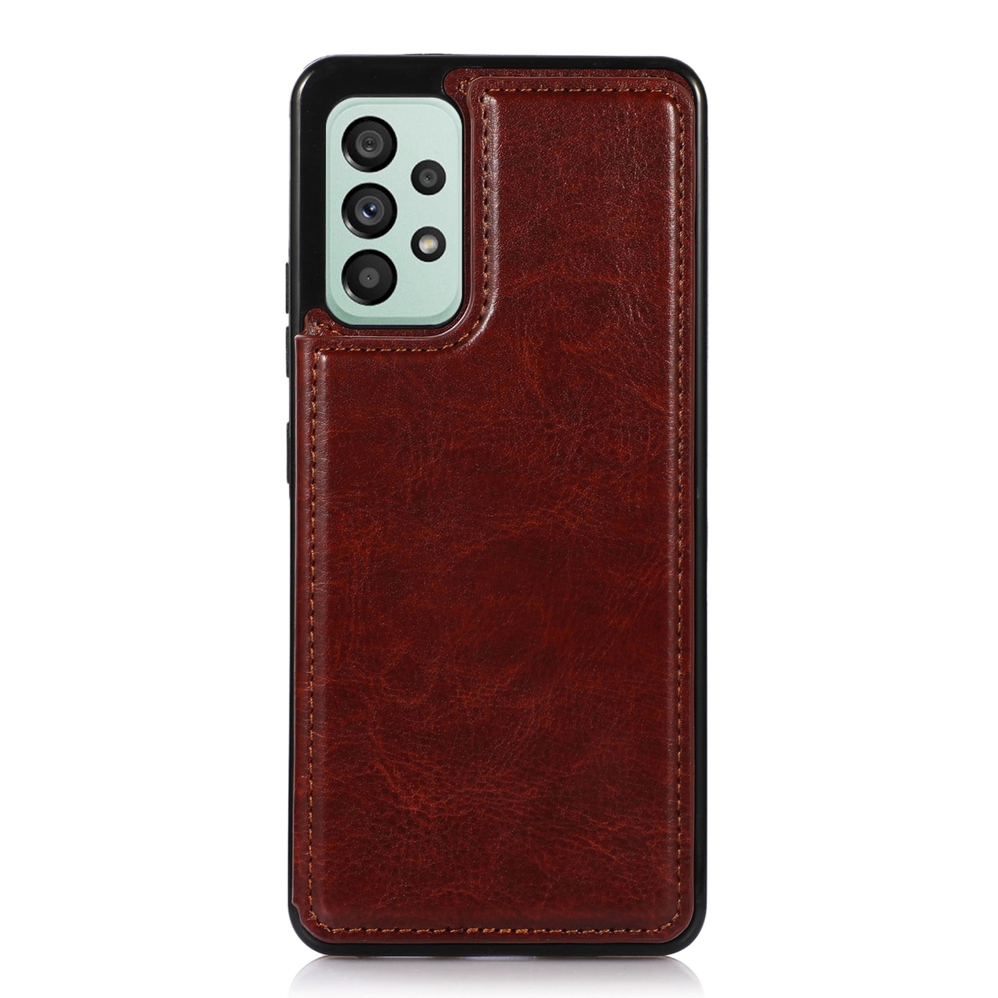 For Samsung Galaxy A53 5G Dual Buttons Card Slots Kickstand Back Cover PU Leather Coated TPU Phone Case