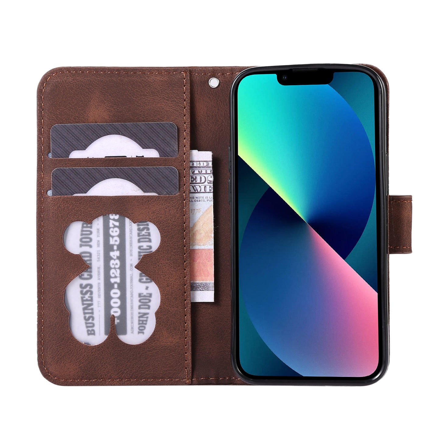 PU Leather Phone Case for iPhone 14 , Imprinted Musical Notation Wallet Stand Cell Phone Cover