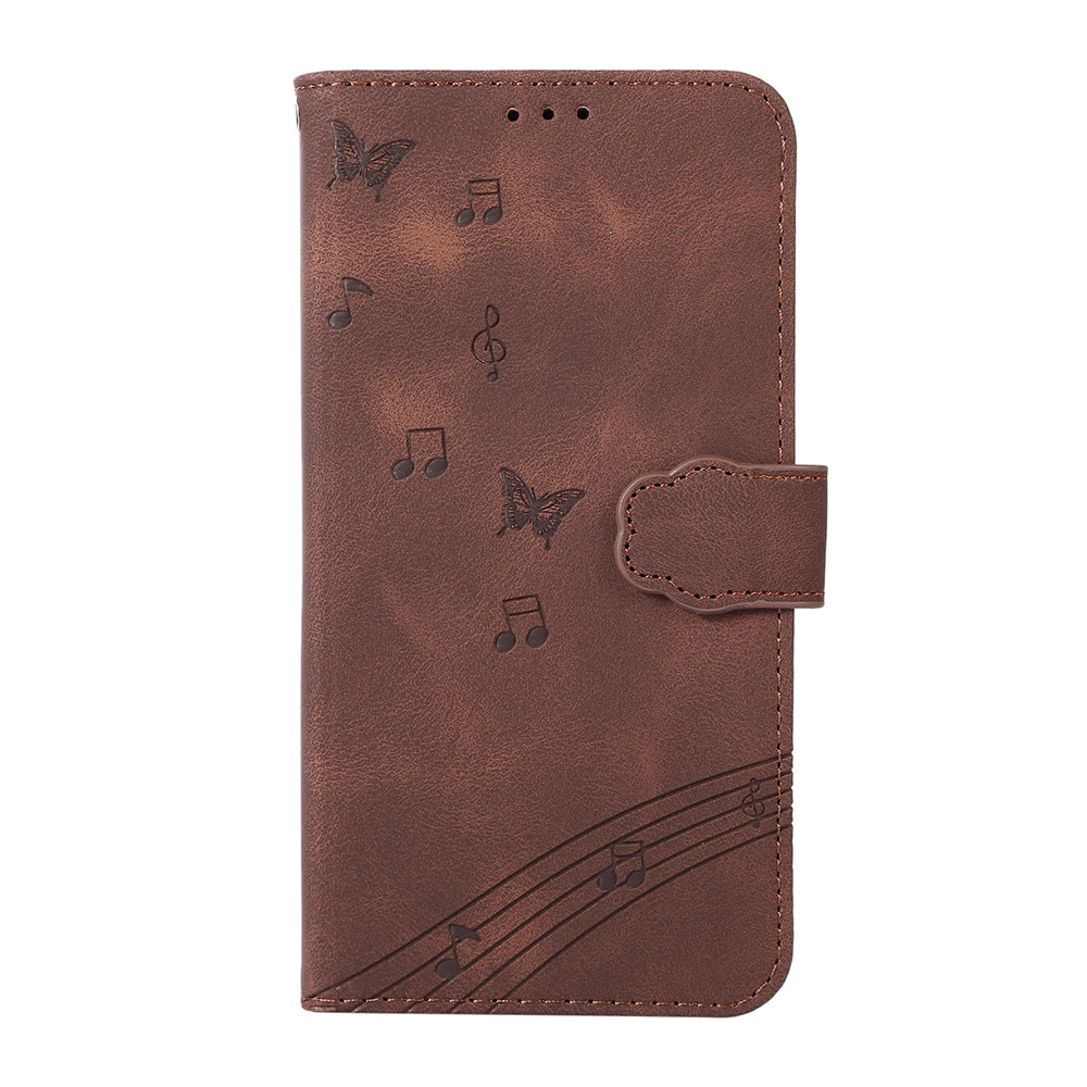 PU Leather Phone Case for iPhone 14 , Imprinted Musical Notation Wallet Stand Cell Phone Cover