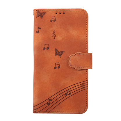 PU Leather Phone Case for iPhone 14 , Imprinted Musical Notation Wallet Stand Cell Phone Cover