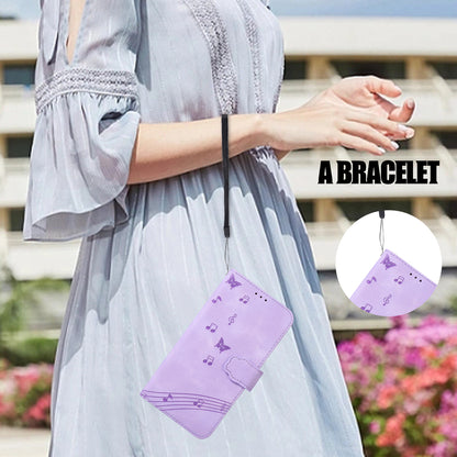 PU Leather Phone Case for iPhone 14 , Imprinted Musical Notation Wallet Stand Cell Phone Cover