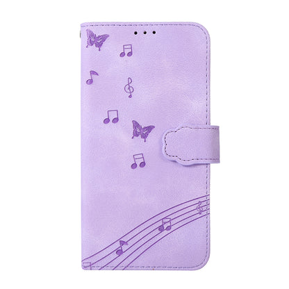 PU Leather Phone Case for iPhone 14 , Imprinted Musical Notation Wallet Stand Cell Phone Cover