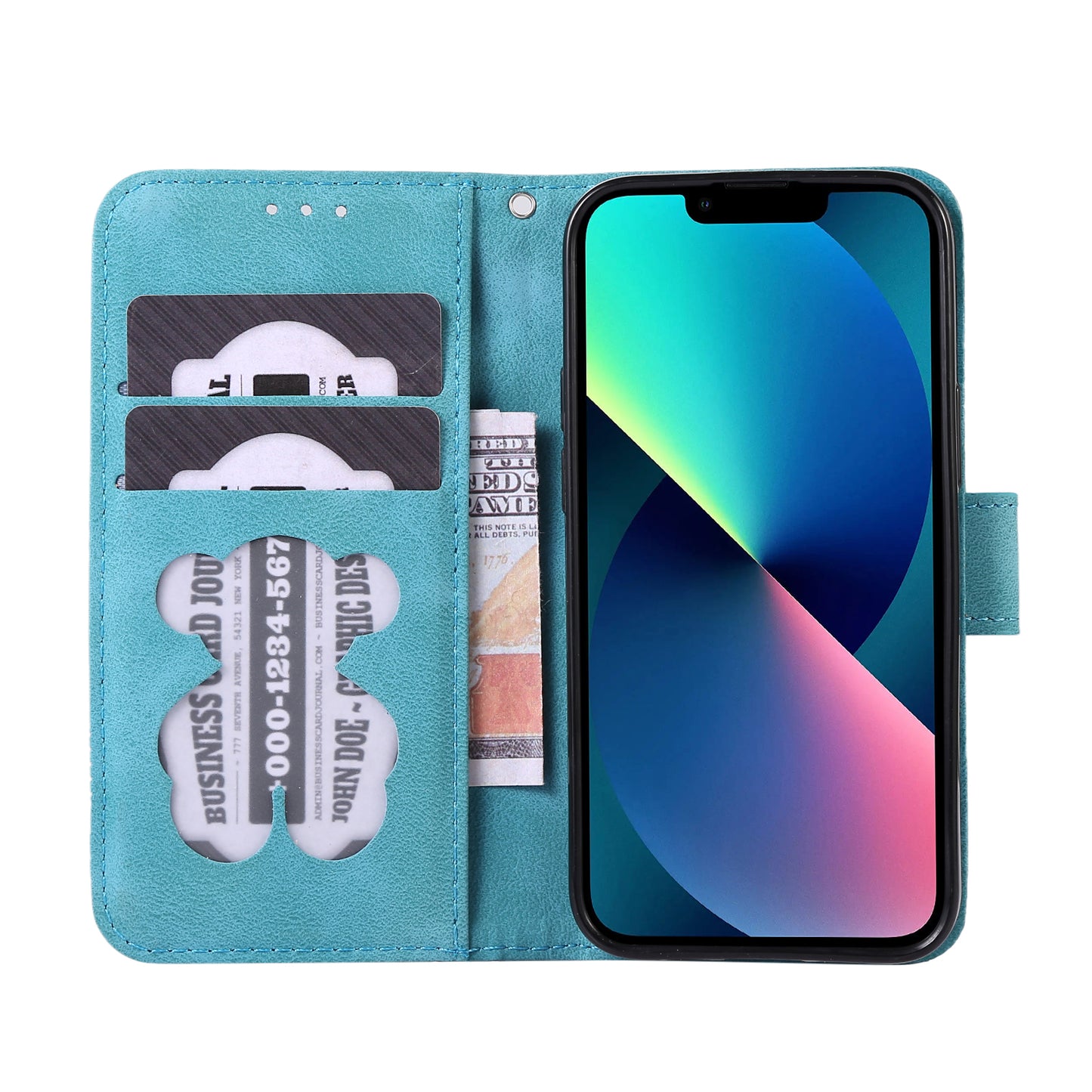 PU Leather Phone Case for iPhone 14 , Imprinted Musical Notation Wallet Stand Cell Phone Cover