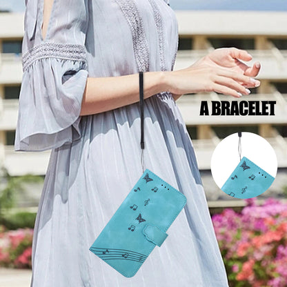 PU Leather Phone Case for iPhone 14 , Imprinted Musical Notation Wallet Stand Cell Phone Cover