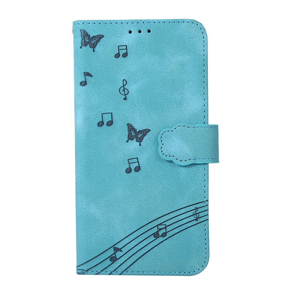 PU Leather Phone Case for iPhone 14 , Imprinted Musical Notation Wallet Stand Cell Phone Cover