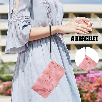 PU Leather Phone Case for iPhone 14 , Imprinted Musical Notation Wallet Stand Cell Phone Cover