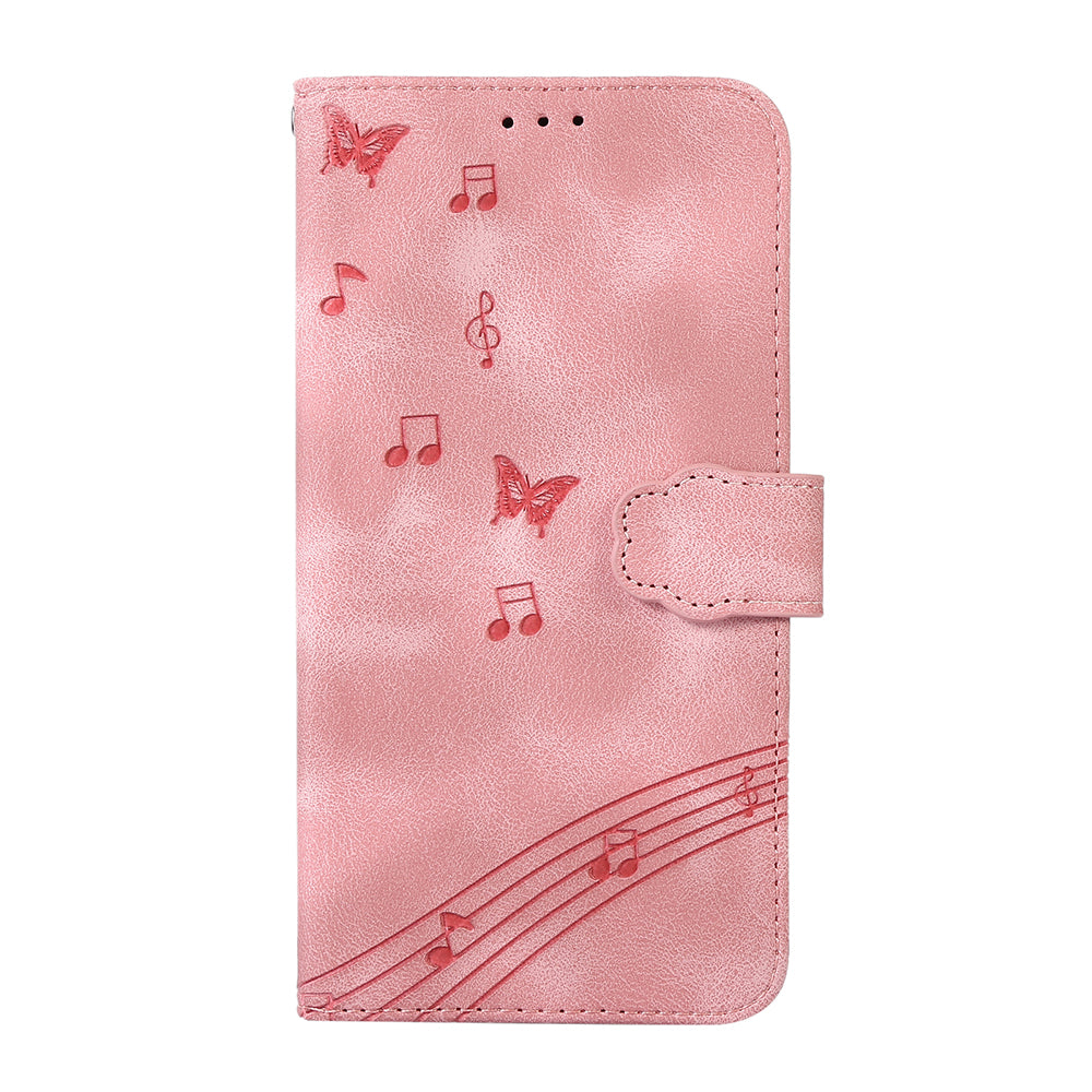PU Leather Phone Case for iPhone 14 , Imprinted Musical Notation Wallet Stand Cell Phone Cover