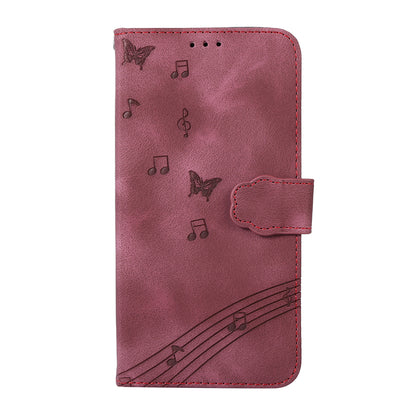 PU Leather Phone Case for iPhone 14 , Imprinted Musical Notation Wallet Stand Cell Phone Cover