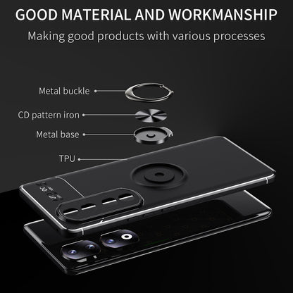 For Honor 90 Pro Kickstand Protective Cover TPU Phone Case Anti-drop Ring Holder Phone Shell