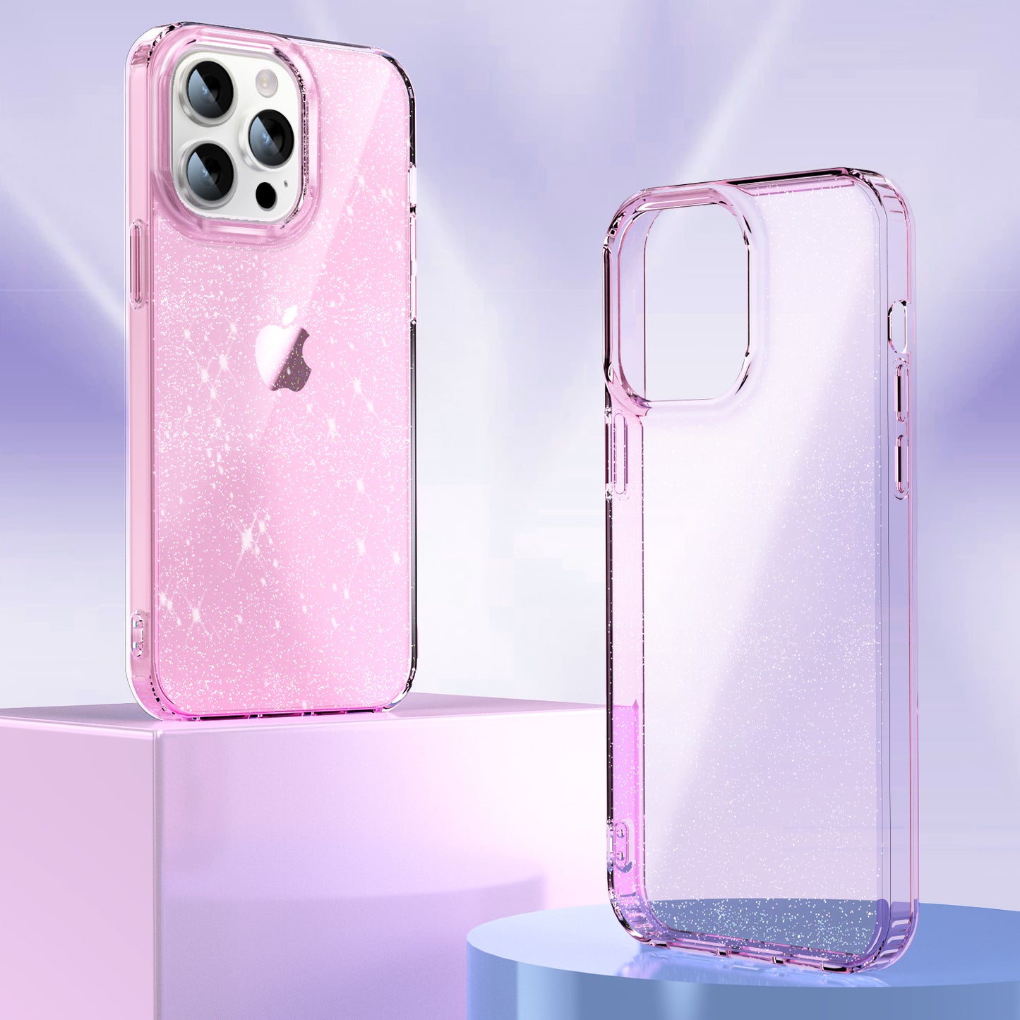 For iPhone 14 Pro Drop Resistant PC+TPU Case Glitter Powder Clear IMD Phone Cover